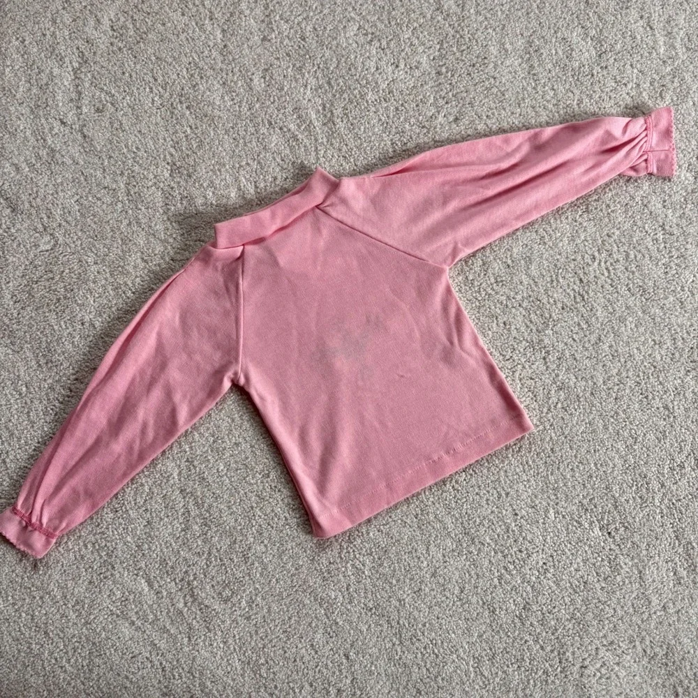 Carter's Vintage Mock Neck Baby Girl 18M Pink Floral Embroidered Long Sleeve Y2K